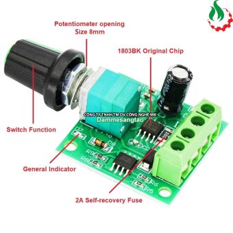 Mạch điều khiển tốc độ động cơ PWM 2A DC 1.8V-12V 1803BK