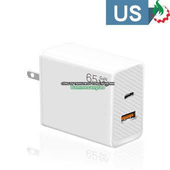 Củ sạc nhanh 65W 2in1 Fast Charger ( 1 USB + 1 Type C)