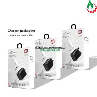 Củ sạc nhanh 65W 2in1 Fast Charger ( 1 USB + 1 Type C)