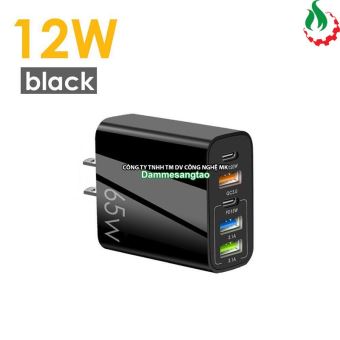 Củ sạc nhanh 65W 5in1 Fast Charger ( 3 USB + 2 Type C)