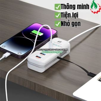 Bộ sạc nhanh đa năng 5in1 66W (2-USB 2-PD 1-Type C)