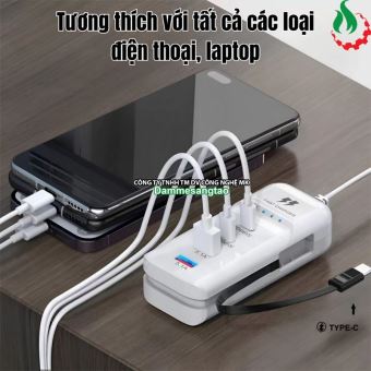 Bộ sạc nhanh đa năng 5in1 66W (2-USB 2-PD 1-Type C)