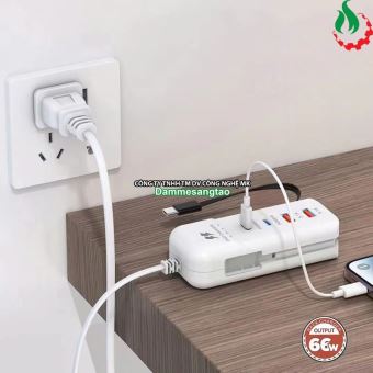 Bộ sạc nhanh đa năng 5in1 66W (2-USB 2-PD 1-Type C)