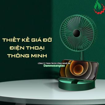 Quạt tích điện Mini gấp gọn 3 cấp tốc độ gió