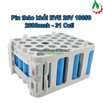 Cell pin tháo khối 18650 EVE 3.7V dung lượng 2600mAh 5C Xả 13A (31Cell)