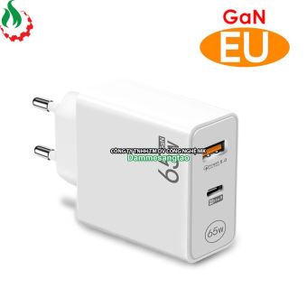 Củ sạc nhanh 65W GaN PD33W - QC5.0 chuẩn EU