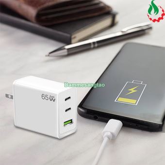 Củ sạc nhanh 120W chuẩn GaN (Type-C 65W - USB 20W)