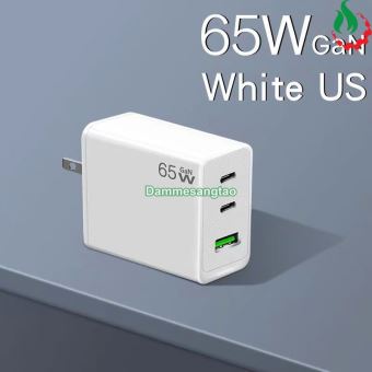 Củ sạc nhanh 120W chuẩn GaN (Type-C 65W - USB 20W)