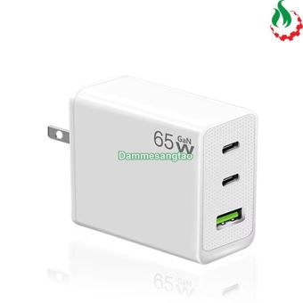 Củ sạc nhanh 120W chuẩn GaN (Type-C 65W - USB 20W)