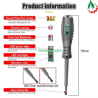 Bút thử điện đa năng có đèn led báo hiệu kèm tua vít (có từ tính)