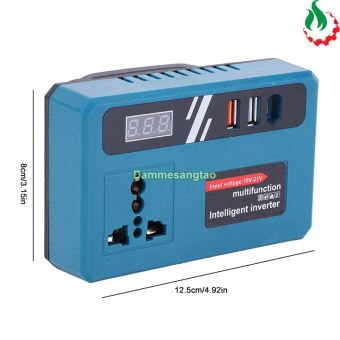 Đế chuyển pin 18V-21V sang 220V và USB sạc nhanh PD25W (Chân Pin Makita Mẫu 2)