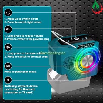 Loa Bluetooth USB Type-C dùng pin Makita 18V BST01 (Có cổng thẻ nhớ)