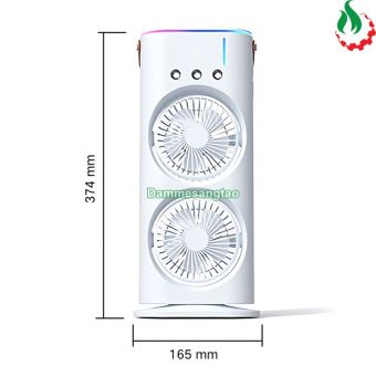 Quạt phun sương Tích điện 2 tầng Đảo chiều có Remote (Dung tích 400ml)