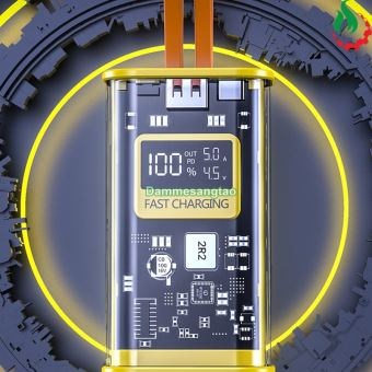 Box sạc dự phòng trong suốt 2 cell 21700 sạc nhanh 22.5W