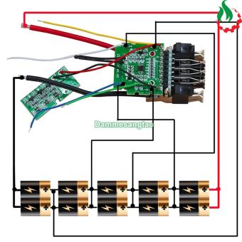 Vỏ pin Dewalt 18V 21700 Li-ion 3.7V nhận sạc zin