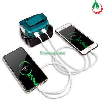 Đế chuyển pin makita 18V cổng sạc điện thoại và DC 12V