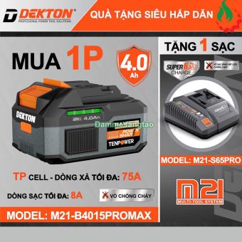 Pin DEKTON 21V M21-B4015PROMAX 4AH chân pin Makita