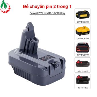 Đế chuyển Pin Dewalt Milwaukee 18V sang máy Dyson 18V (DM18DSV6)