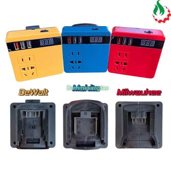 Đế chuyển pin 18V-21V sang 220V và USB sạc nhanh PD25W (Chân pin Makita, DeWalt, Milwaukee)