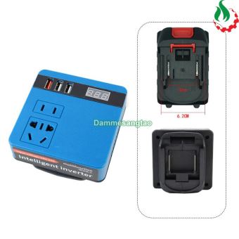 Đế chuyển pin 18V-21V sang 220V và USB sạc nhanh PD25W (Chân pin Makita, DeWalt, Milwaukee)