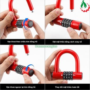 Ổ khoá số chữ U cao cấp khoá 4 số chống trộm an toàn bảo mật