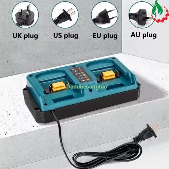 Sạc đôi pin MAKITA 18V (DC18RD) Li-ion nhận mạch zin (OEM)