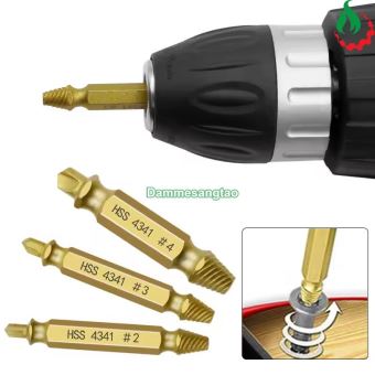 Bộ tháo vít toét đầu 6 mũi hai đầu tháo ốc gãy