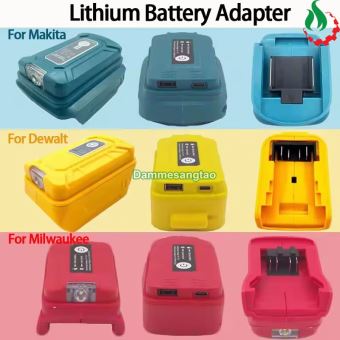 Đế chuyển pin Makita Dewalt Mil 18V-21V sang Usb 5V có đèn LED cổng Type-C