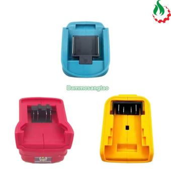 Đế chuyển pin Makita Dewalt Mil 18V-21V sang Usb 5V có đèn LED cổng Type-C