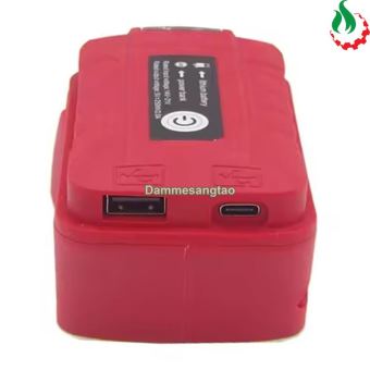 Đế chuyển pin Makita Dewalt Mil 18V-21V sang Usb 5V có đèn LED cổng Type-C