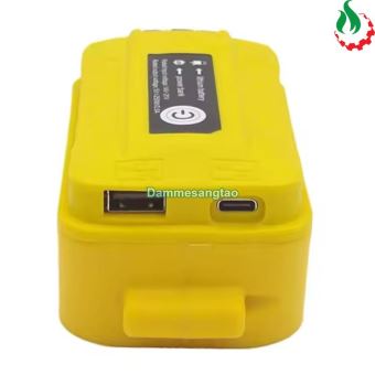 Đế chuyển pin Makita Dewalt Mil 18V-21V sang Usb 5V có đèn LED cổng Type-C