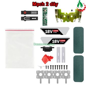 Vỏ pin Bosch 18V 18650 Li-ion 3.7V nhận sạc zin (Mạch 2 dây)