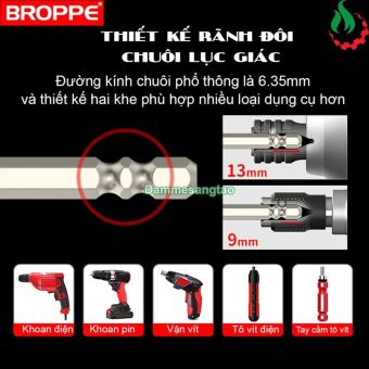 Mũi vít 4 cạnh BROPPE chống trượt TOPBits chuôi lục giác