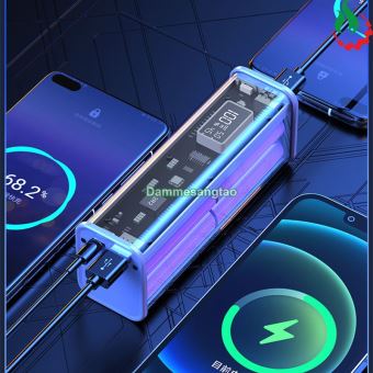 Box sạc dự phòng trong suốt 8 cell 18650 sạc nhanh 22.5W