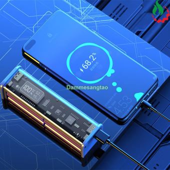 Box sạc dự phòng trong suốt 8 cell 18650 sạc nhanh 22.5W