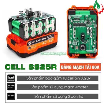 Pin STARKER 21V SK-LT4KPRO 10 Cell 18650 4AH chân pin Makita