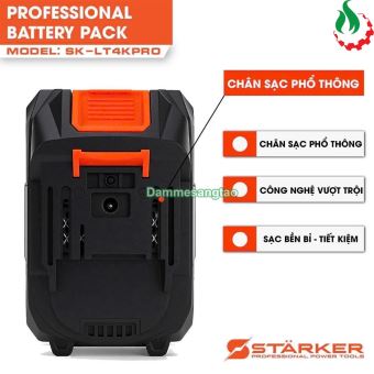 Pin STARKER 21V SK-LT4KPRO 10 Cell 18650 4AH chân pin Makita