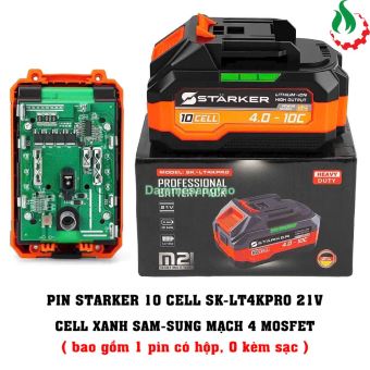 Pin STARKER 21V SK-LT4KPRO 10 Cell 18650 4AH chân pin Makita