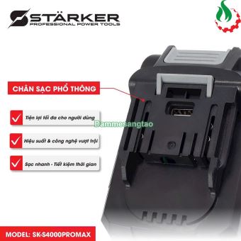 Pin STARKER 21V SK-S4000PROMAX EVE 10 Cell 18650 6AH chân pin Makita