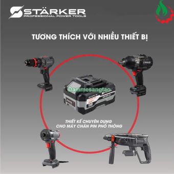 Pin STARKER 21V SK-S4000PROMAX EVE 10 Cell 18650 6AH chân pin Makita