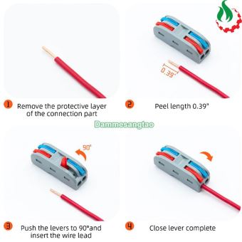 Cút nối dây điện đôi siêu nhanh chịu tải 32A dây tối đa 2.5mm