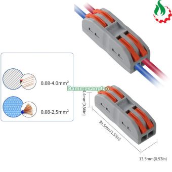 Cút nối dây điện đôi siêu nhanh chịu tải 32A dây tối đa 2.5mm