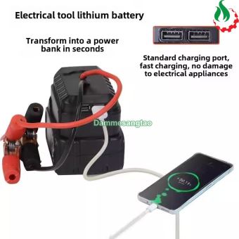 Đế chuyển pin MAKITA 18V ra 2 đầu kẹp cá sấu kích bình ô tô xe máy