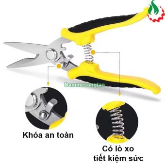 Kéo cắt đa năng có răng cưa bằng thép không rỉ tay nắm cao su
