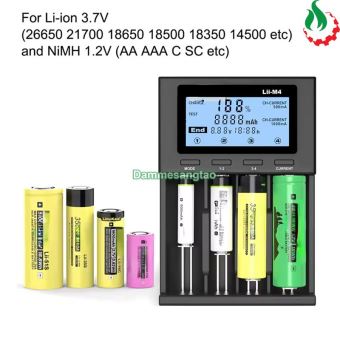 Sạc và test dung lượng pin đa năng Liitokala Lii-M4 18650 21700 26650 AA AAA