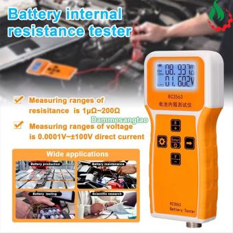 Máy đo nội trở, điện trở trong và điện áp pin RC3563