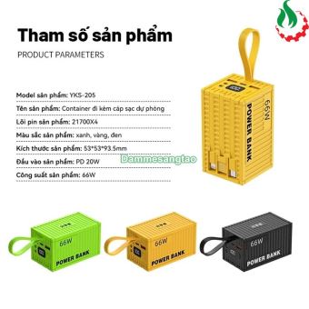 Box sạc dự phòng Container 4 cell 21700 (Y290) Sạc nhanh 22.5W