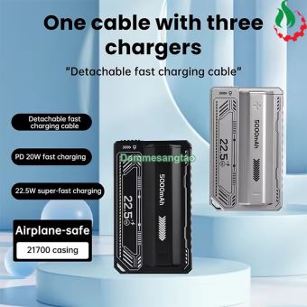 Box sạc dự phòng 1 cell 21700 có lò xo (KJ-1110) sạc nhanh 22.5W