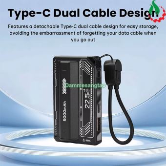 Box sạc dự phòng 1 cell 21700 có lò xo (KJ-1110) sạc nhanh 22.5W