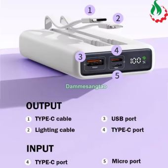 Box sạc dự phòng 2 cell 21700 (DX285) sạc nhanh 22.5W